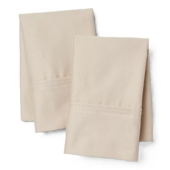 Threshold True Khaki Sateen Cotton Performance King Pillowcase 2 Count Set NWOT - Picture 1 of 6